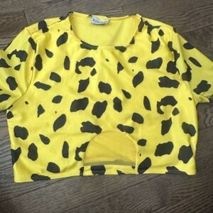Kids Yellow Leopard Print Top